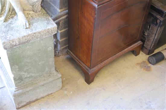 A George III mahogany eight day longcase clock, the brass dial marked Stump & Bubb, Bradford, (weights and pendulum present) W.44cm, D.